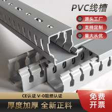 PVC阻燃線槽細齒走線槽粗齒明裝工業配電箱電線理線槽防火