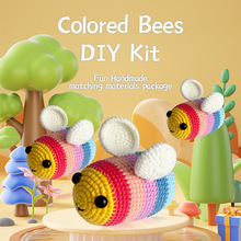 跨境新品彩色蜜蜂鈎針材料包鈎織玩偶手工制作DIY針織材料