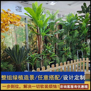 仿真綠植造景大型假綠植盆栽景觀旅人蕉室內組合櫥窗布置仙人掌