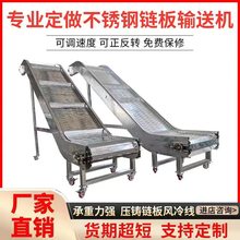 高溫304不銹鋼鏈板輸送機顆粒物料上料提升鏈板式爬坡輸送上料機