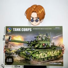 兼容樂高拼插積木男孩軍事裝甲車  兒童主戰坦克玩具夜市地攤批發