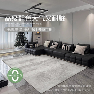 客廳地毯無膠防水抗污抑菌意式現代輕奢簡約高級感沙發卧室床邊毯