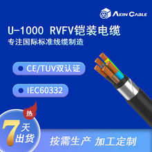 廠家供應TUV認證電力電纜 U-1000 RVFV法標阻燃鎧裝電纜