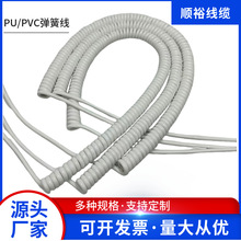 廠家出售各種規格PU白色亮面/霧面彈簧線電源線螺旋線銅線