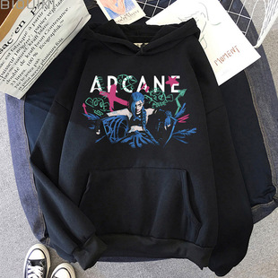 Hot Anime Arcane Hoodie Arcane Jinx Graphic Printing Sweatsh