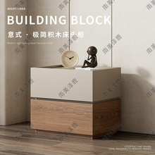 小型儲物櫃2024輕奢床頭櫃簡約現代卧室床頭收納櫃大小床邊櫃