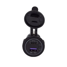 汽摩船舶改裝車充改裝USB插座充電器帶開關PD+QC3.0快充 12-24V