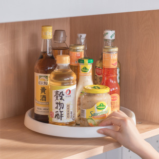 廚房調味料收納架台面冰箱置物架多功能可旋轉托盤油鹽醬醋收納盤