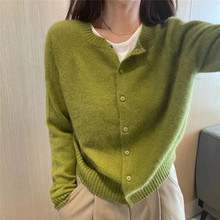 25春秋款羊絨開衫女寬松短款感毛衣外套軟糯針織衫百搭氣質顯瘦
