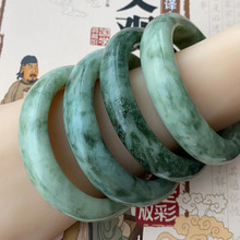 天然玉石翠玉手鐲岫玉老油翠花手鐲岫玉老坑鐲子廠家批發手壞鐲子