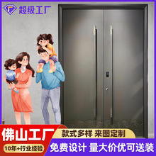 精雕鑄鋁門別墅大門雙開門農村自建房入戶門加厚防盜門家用進戶門
