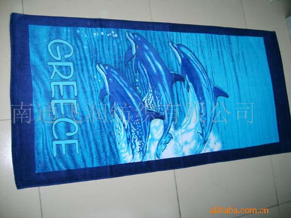 割绒活性印花沙滩巾