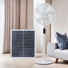 太陽能省電充電落地風扇大容量電池停電應急落地扇簡約便攜