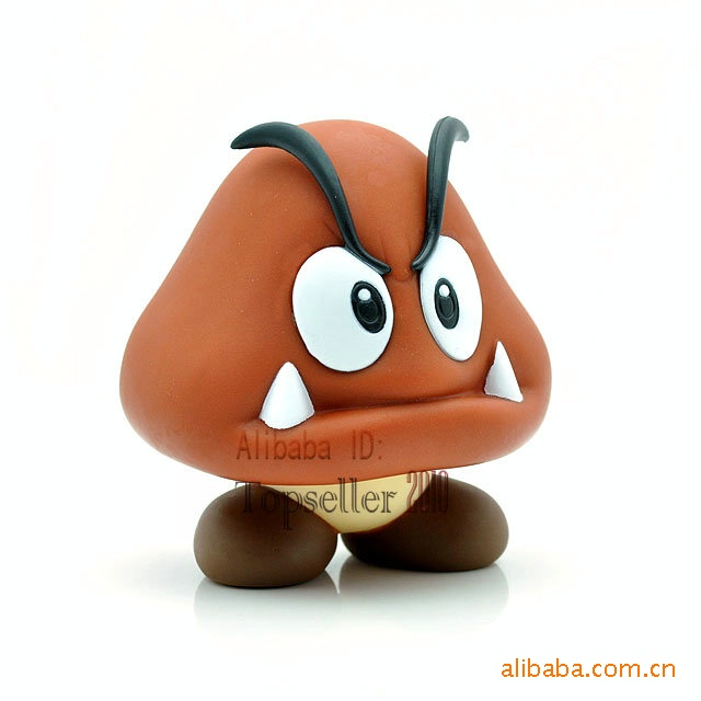 super mario超级玛丽马里奥毒蘑菇板栗塑胶手办摆件公仔玩具ms610