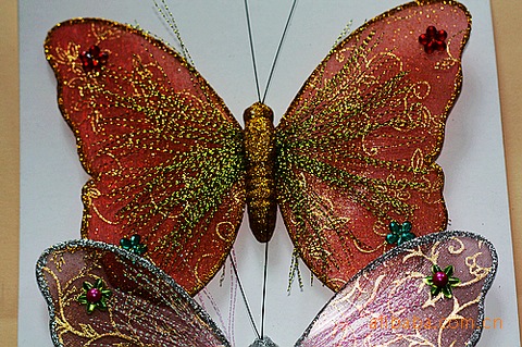 【厂家直销 批发供应 网纱布羽毛蝴蝶 来样定做】价格,厂家,图片,布艺