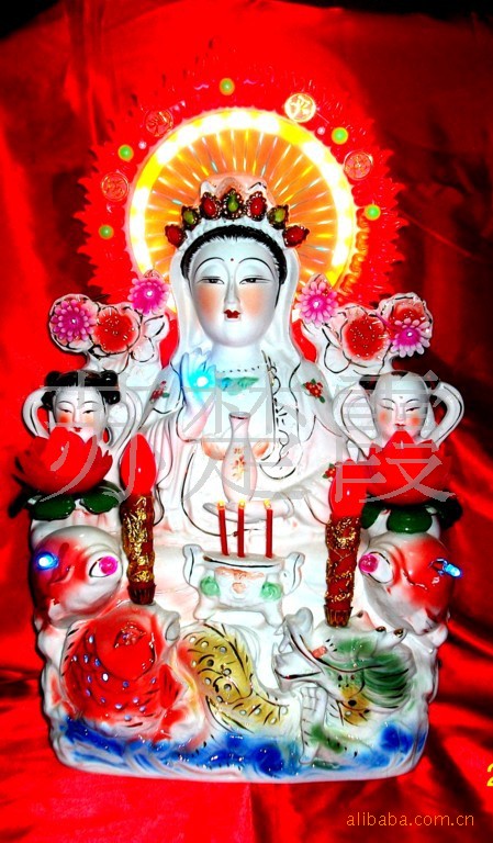 厂家 供应财丁福陶瓷佛像观音财神宗教工艺品