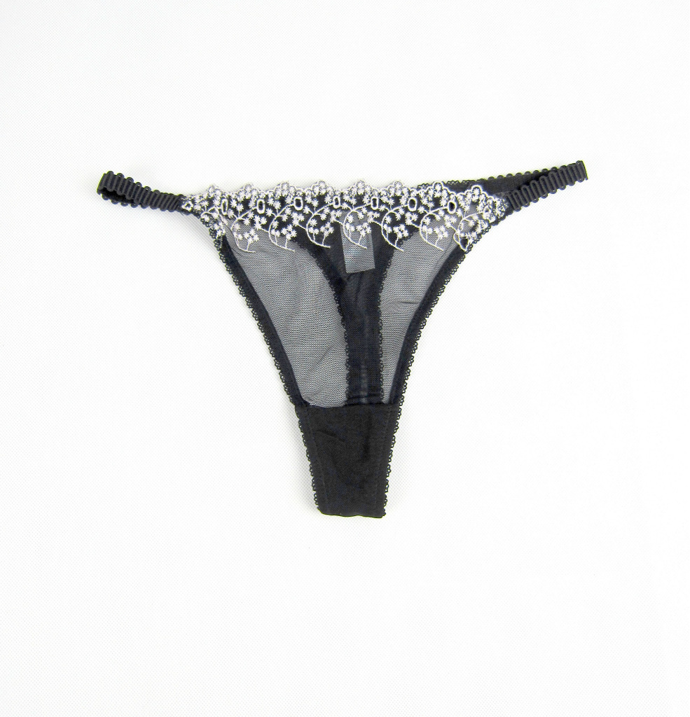 黑色网纱情趣内裤,精美刺绣,法国原单lahalle 正品发售 49.00,15.