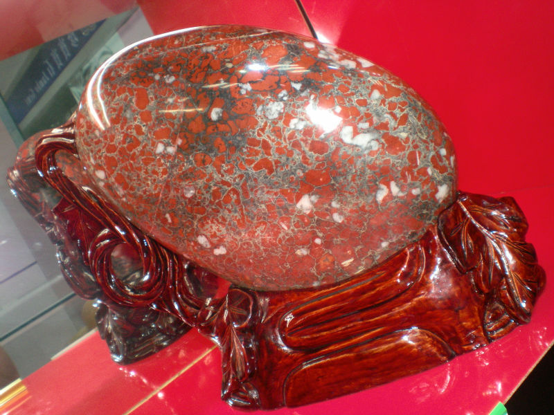 批发供应鸡血红梅玉观赏石纯天然画面石