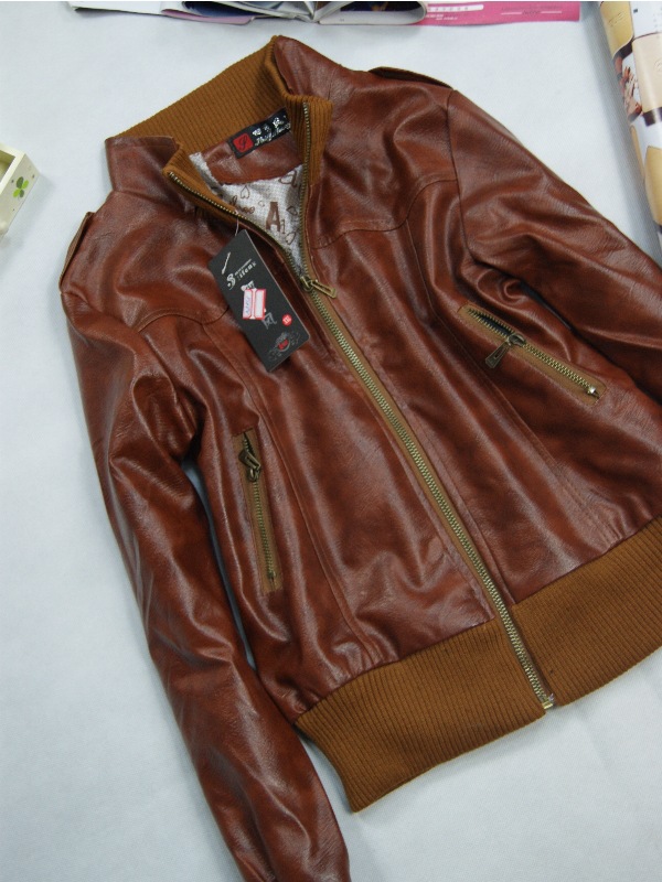 2011新款双层领皮衣时尚休闲小皮衣外套mq438 38.00元/件