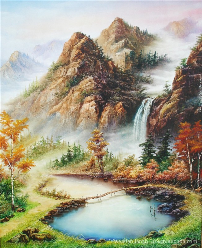 礼品油画画风景画山水画室内装饰画大量批发油画