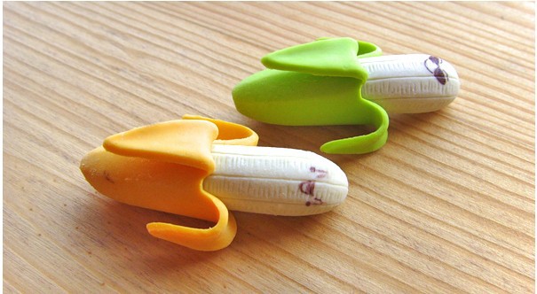 h32 韩版文具 精美创意表情香蕉橡皮擦 水果橡皮 2枚入