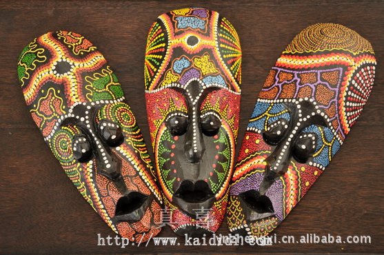 25cm非洲点彩面具 客厅 酒吧墙饰挂饰挂件