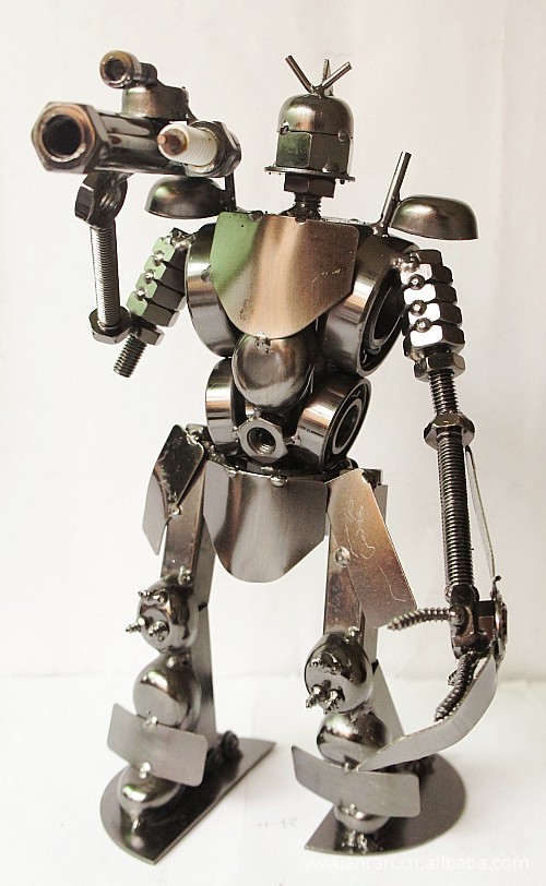 大铁人铁质工艺品 机器人模型 铁艺家居摆放装饰品 收藏品 y15