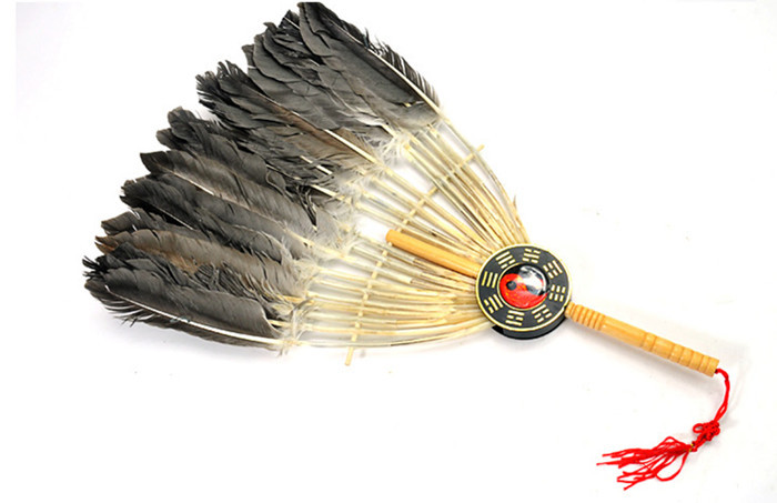 y026626 批发夏季必备纯手工诸葛孔明鹅毛扇