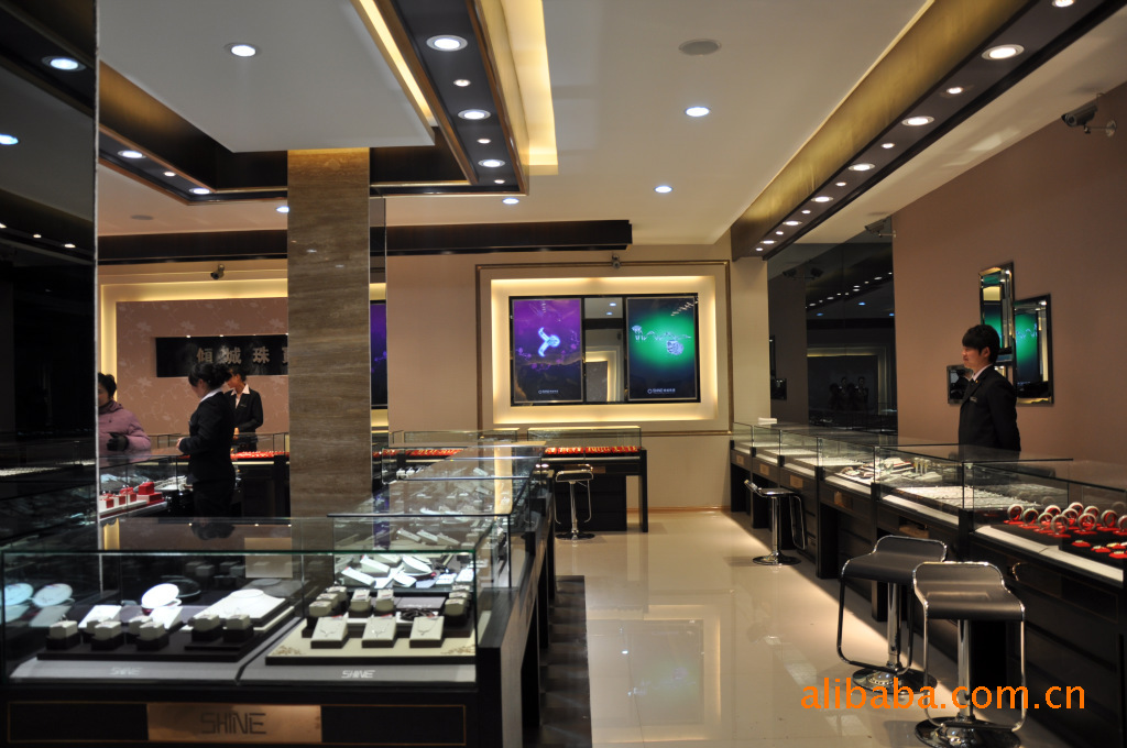 南京商场黄金珠宝展柜铂金钻石展示柜翡翠玉器柜台定制1