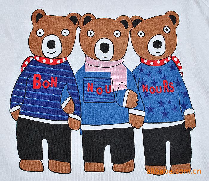 批发38 2011新款冠希潮牌clot 三只熊 纯棉圆领短袖 女式t恤 16.