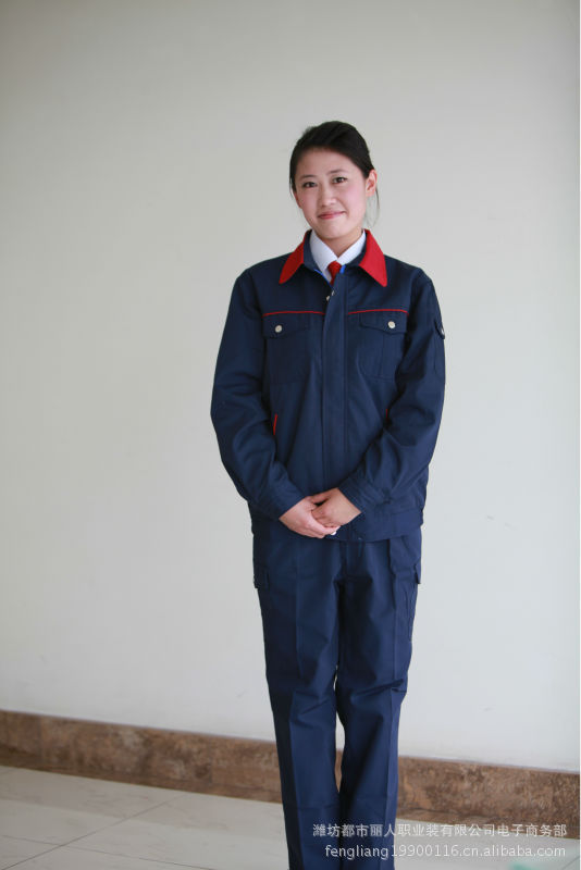 山东潍坊现货供应各类工作服,制服,职业装,厂服,劳保服t035