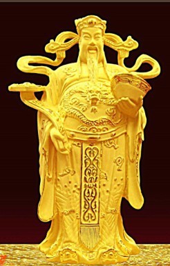 厂家特供.电镀绒沙金神佛像,带不锈钢边招财财神,金品工艺摆件