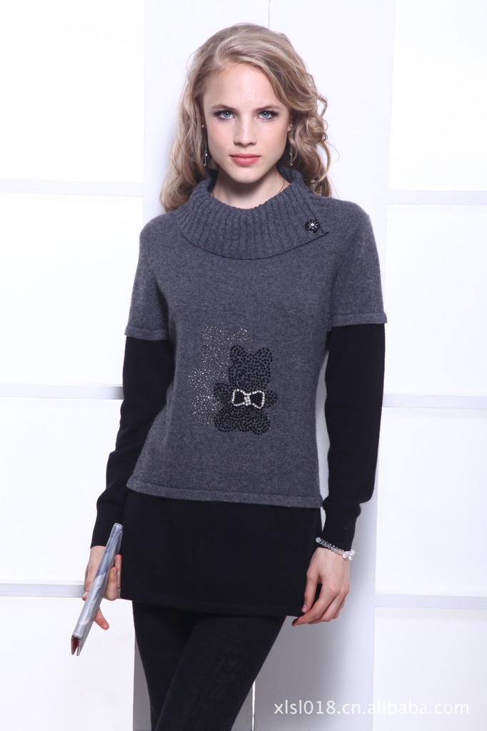 专柜新品雪莲羊绒衫集团双鹿纯山羊绒女衫