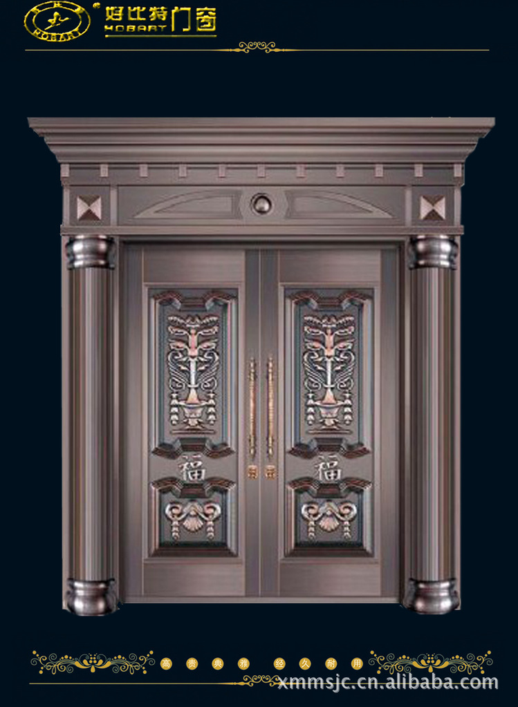 豪华别墅大门 麒麟双开铜门
