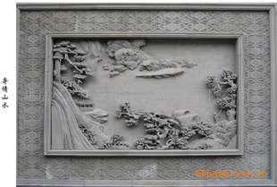 山水砖雕,适用于仿古建筑,仿古装修,影壁