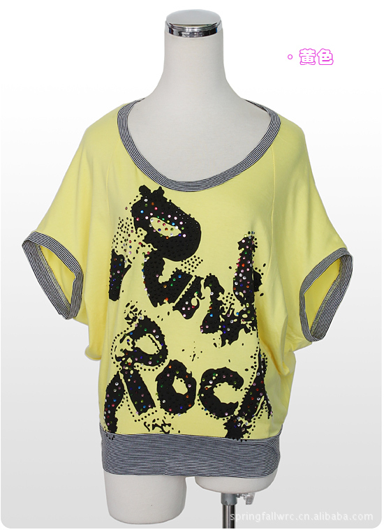 批发休闲宽松动感棉质女t恤81456(0.25kg)