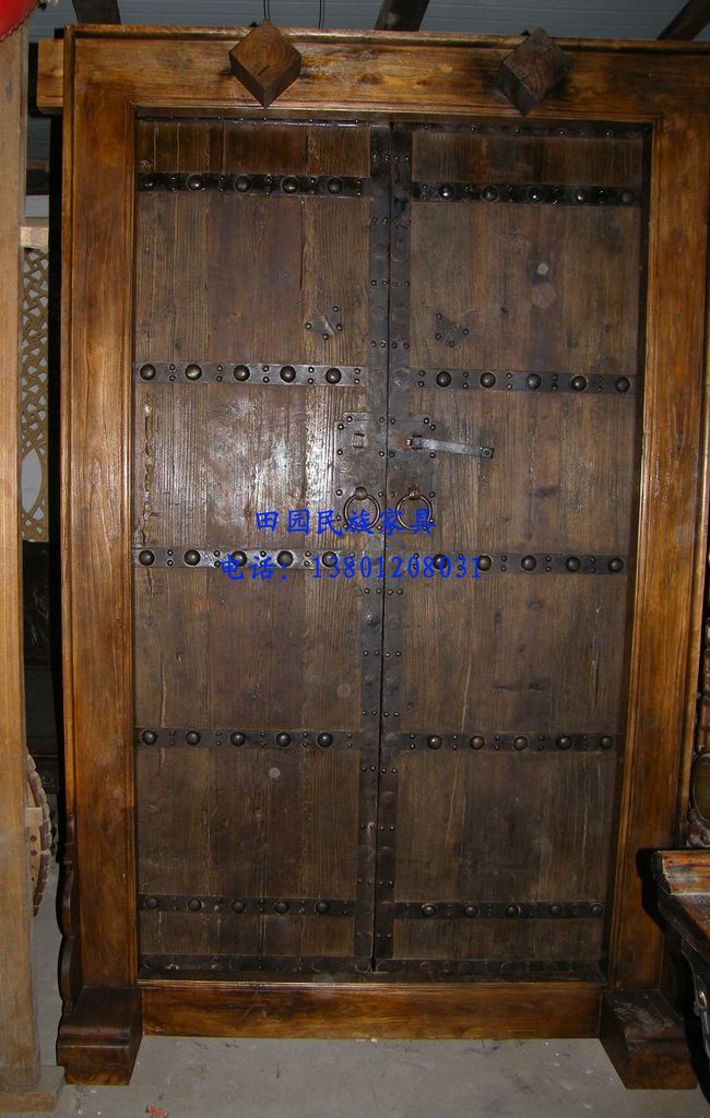老木门 原铁活老榆木门 庭院实木门 现货实木门 中式仿古纯实木门