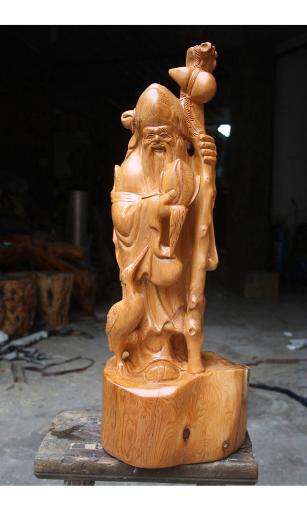 佛缘木雕 根雕工艺品红豆杉寿星贺寿佛像 礼品古玩摆件3443图片_2