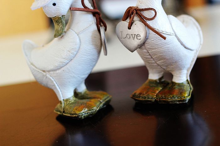 树脂工艺品 幸福鸭子 结婚礼品礼物 现代家居装饰摆件 1103对2