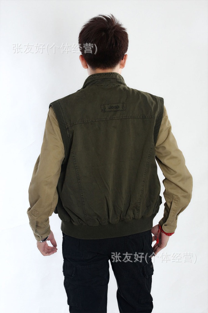 2012正品jeep吉普男士马甲 多口袋背心加大