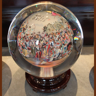 衡水 冀派内画水晶球 水晶球水浒108将人物故事 收藏 商务礼品