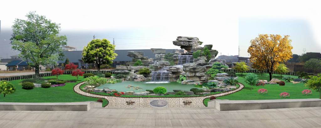 浙江千层石假山,园林景观假山施工,千层石假山设计施工