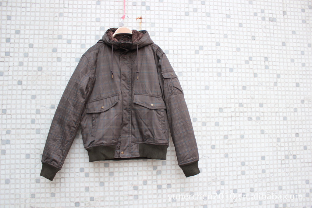 外贸原单 hm 男士短款 连帽 棉服图片_24