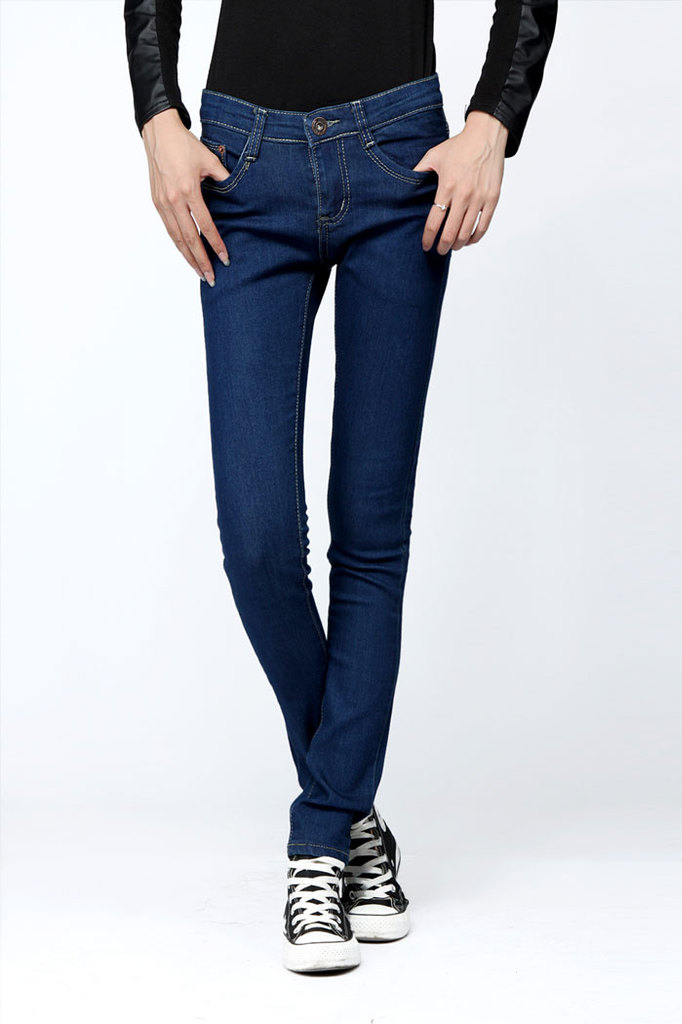 胖m牛仔裤 加大码中腰韩版小脚裤 特大码女裤 弹力 27--40