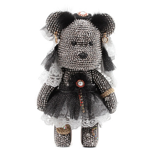 am3096 韩版 复古 满钻 暴力熊 螺纹黑群 创意 包包挂件