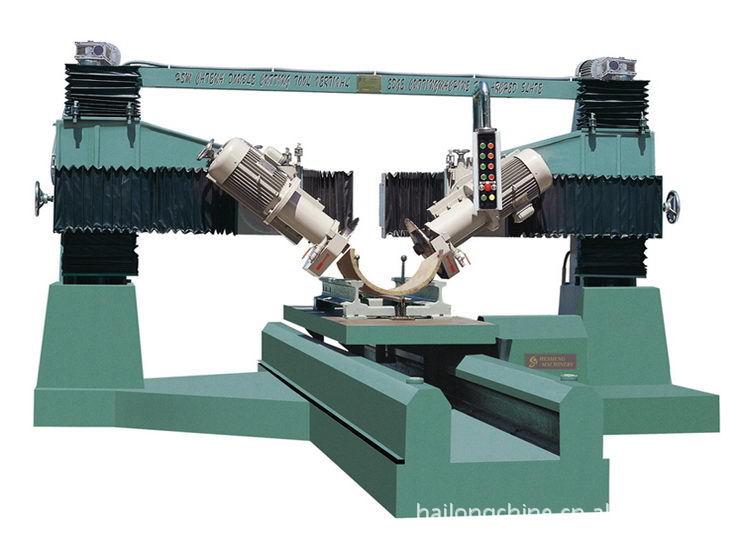 双刀盘圆弧板纵边切割机circular plate cutting machine