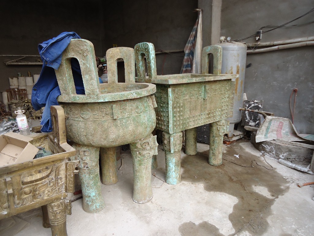 高仿洛阳鼎|仿古青铜器工艺品礼品商务礼品天子驾六古董收藏雕塑 360.