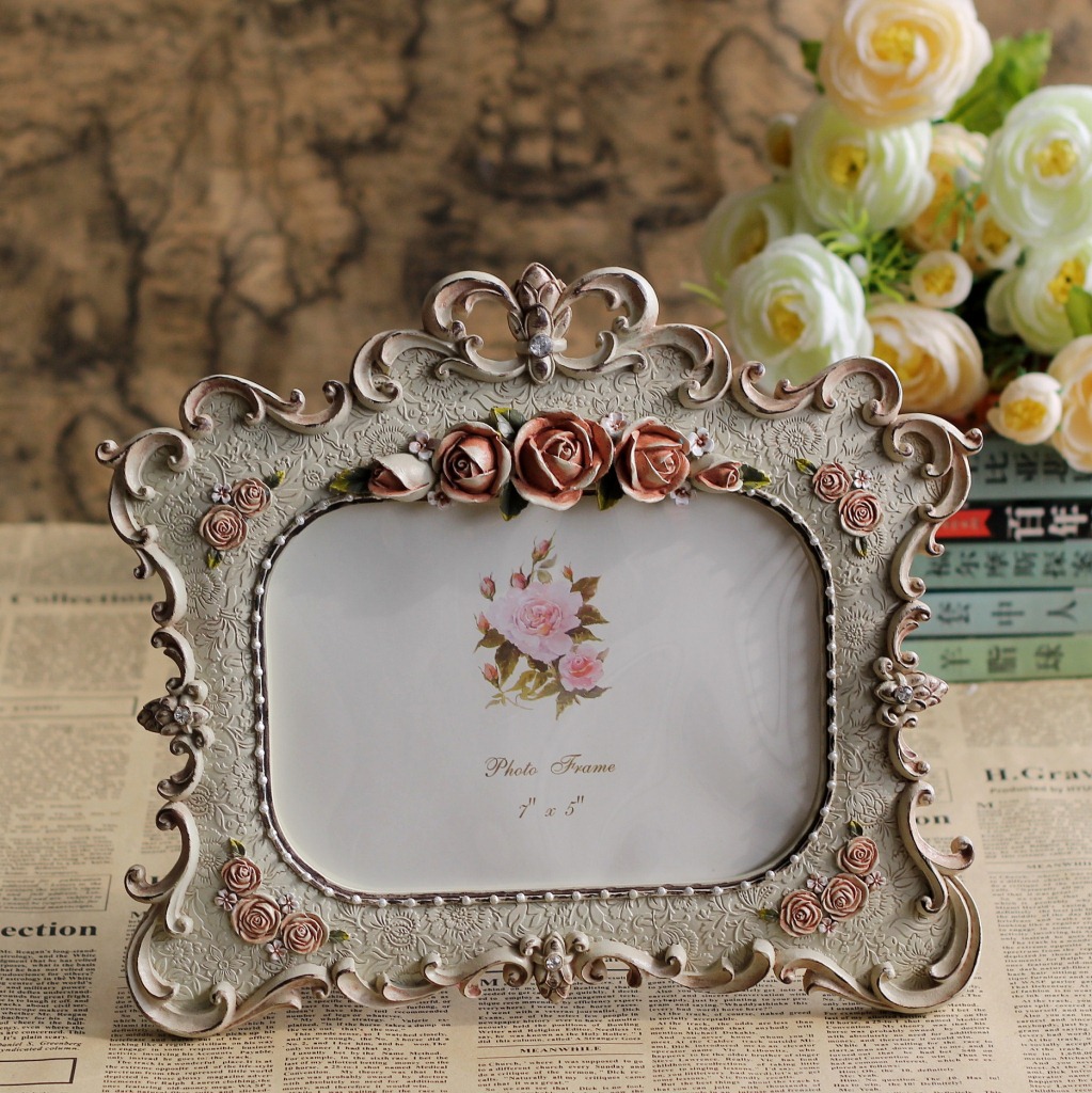 树脂相框 树脂工艺品 树脂摆件 欧式田园紫罗兰系列7寸 038-75图片_5