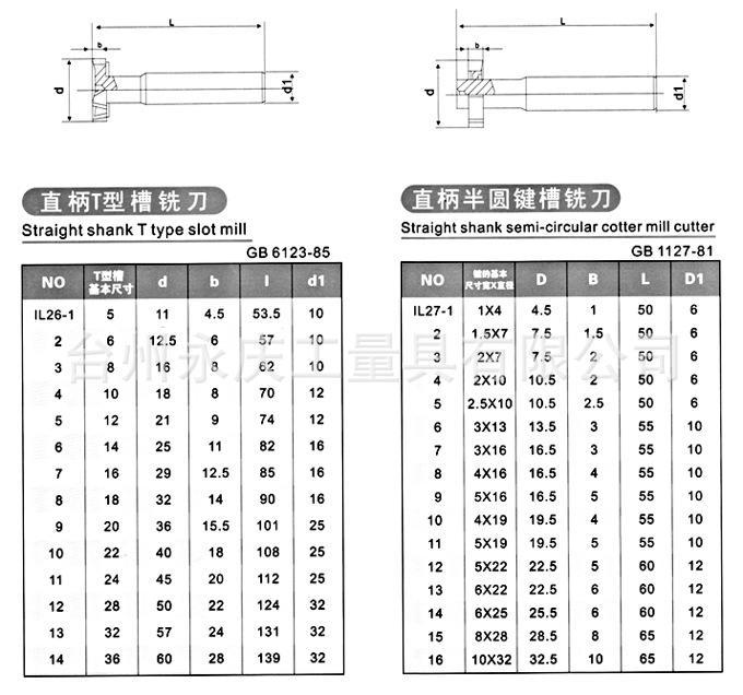 直柄t型槽铣刀 直柄半圆键槽铣刀