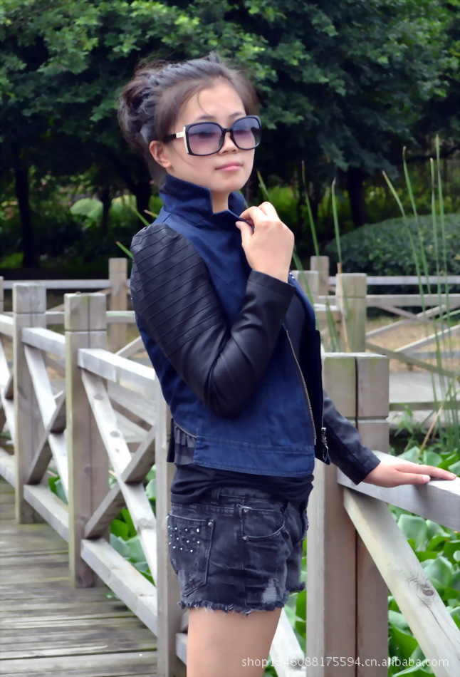 杨吉芳 时尚朋克风格皮质小西装 西装下的性感诱惑